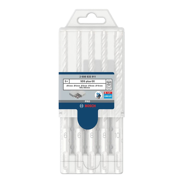 Conjunto de brocas para martelo PRO SDS plus-5X (5 unids) BOSCH 3