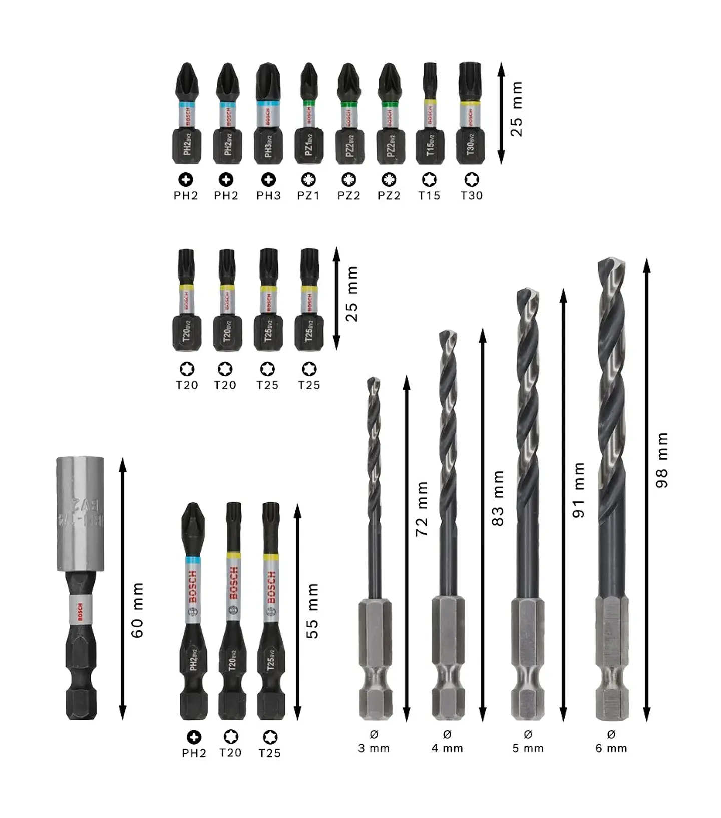 PRO Impact Metal Set (20 unids) BOSCH  3