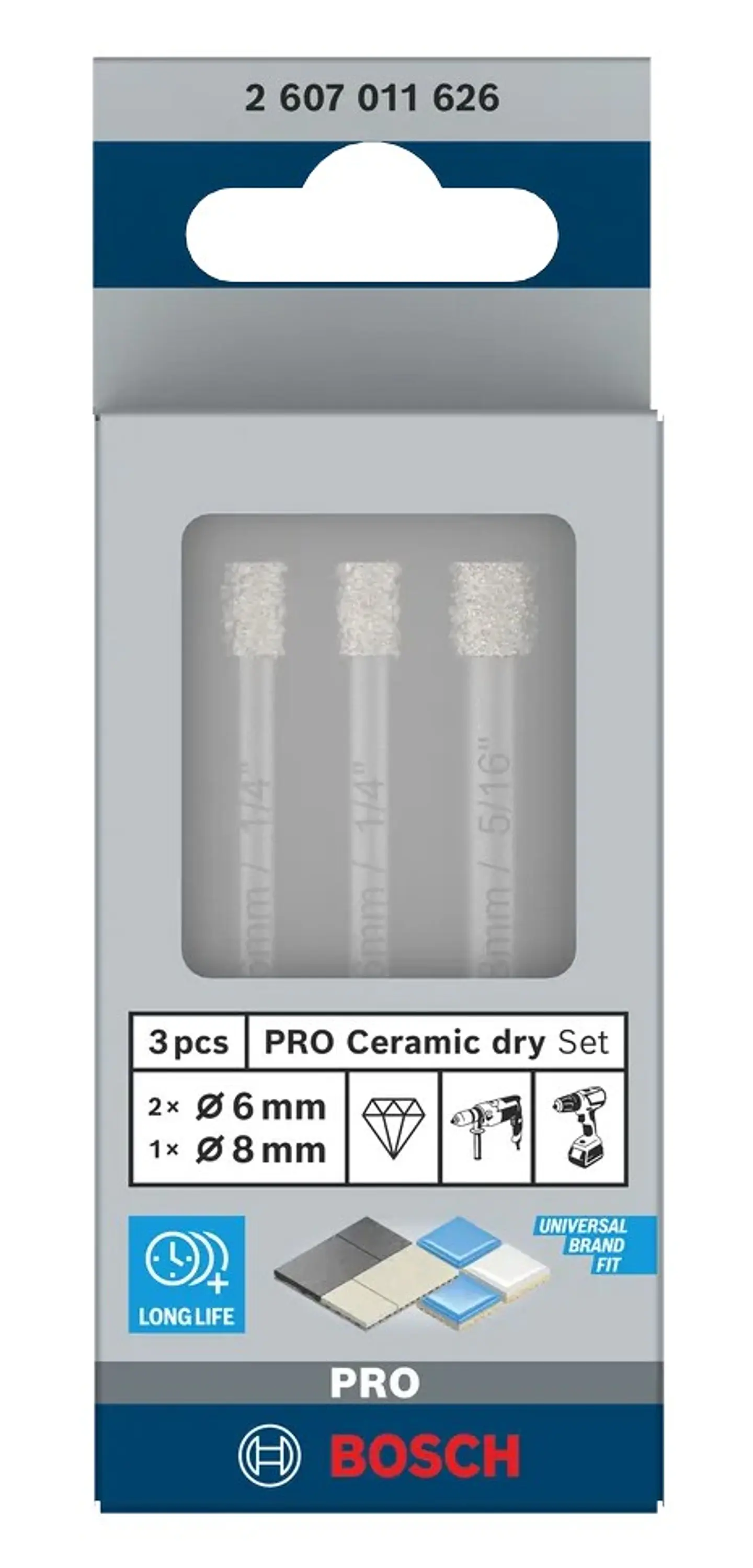 Conjunto de brocas para PRO Ceramic dry (3 unids) BOSCH  4