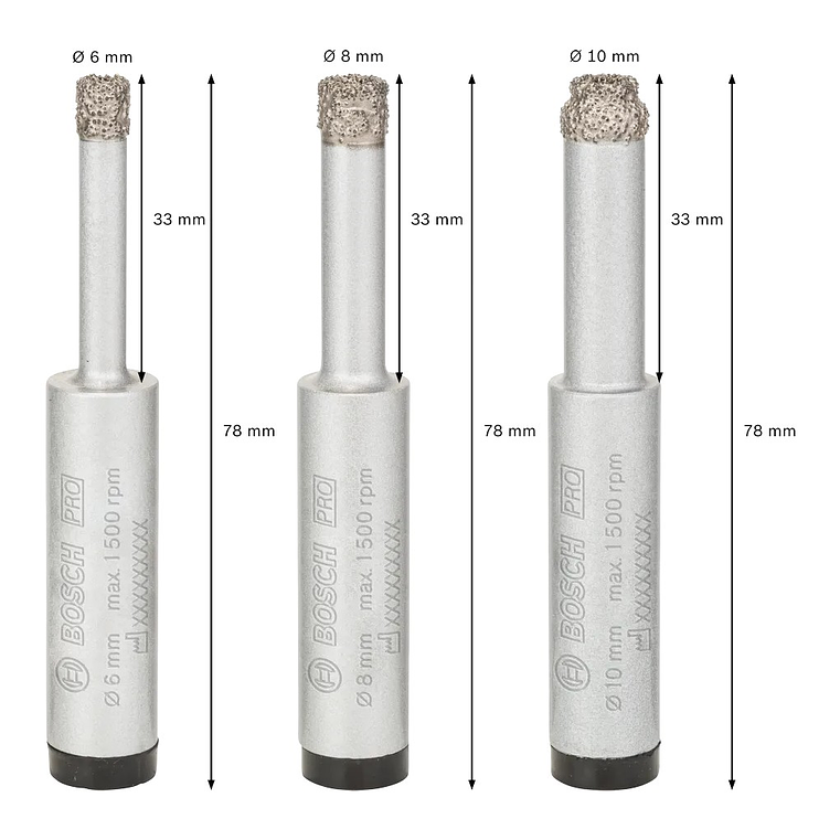 Conjunto de brocas para PRO Ceramic dry (3 unids) BOSCH  3