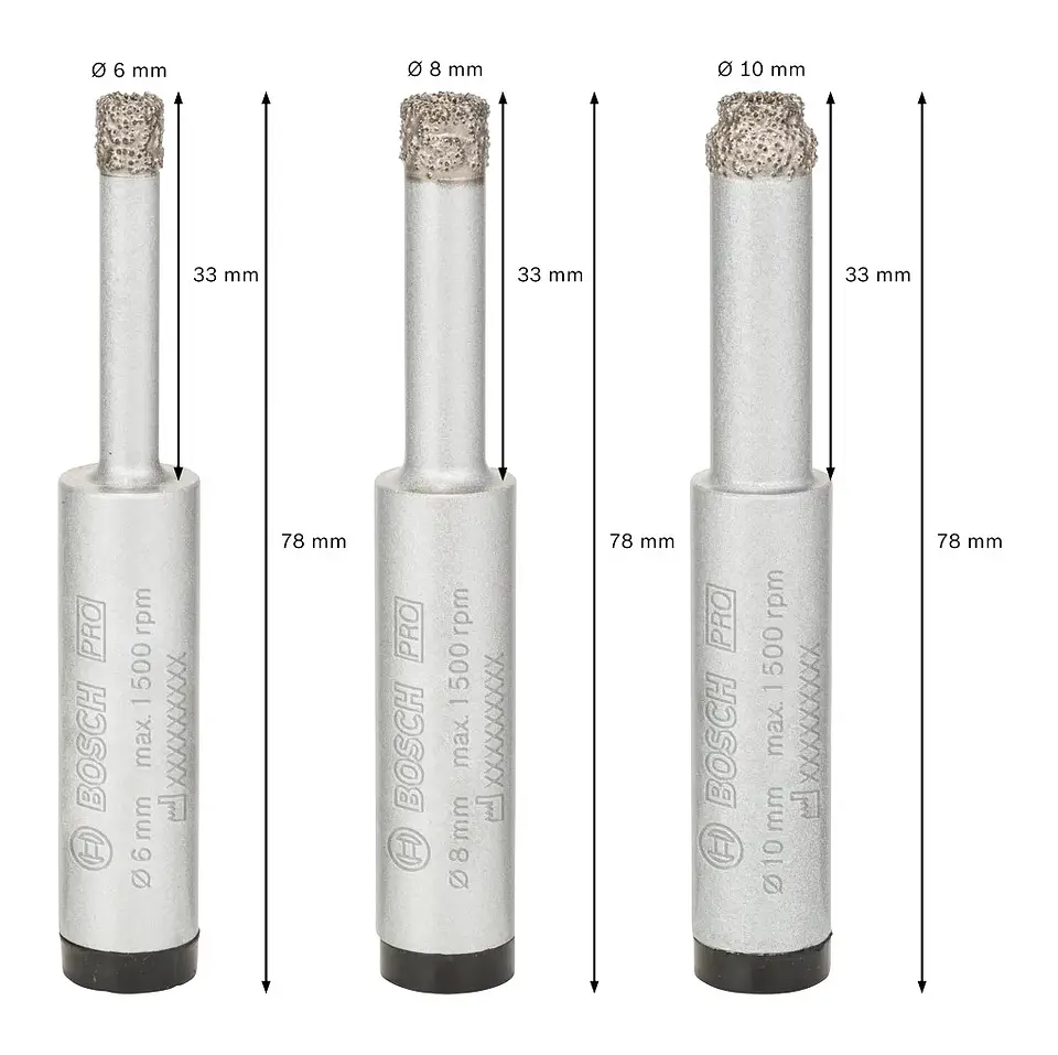 Conjunto de brocas para PRO Ceramic dry (3 unids) BOSCH  3
