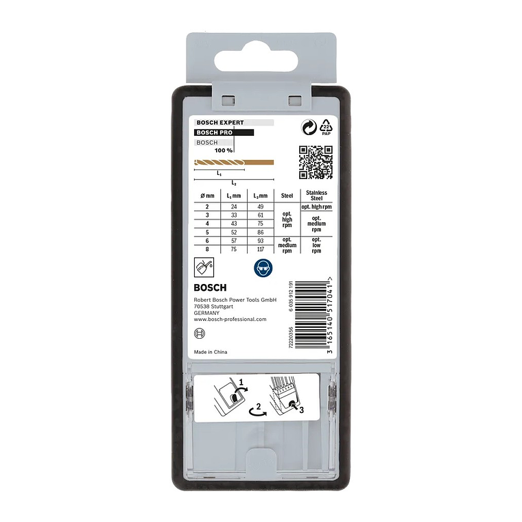 Conjunto de brocas para metal PRO Stainless Steel HSS-Co (6 unids) BOSCH  4