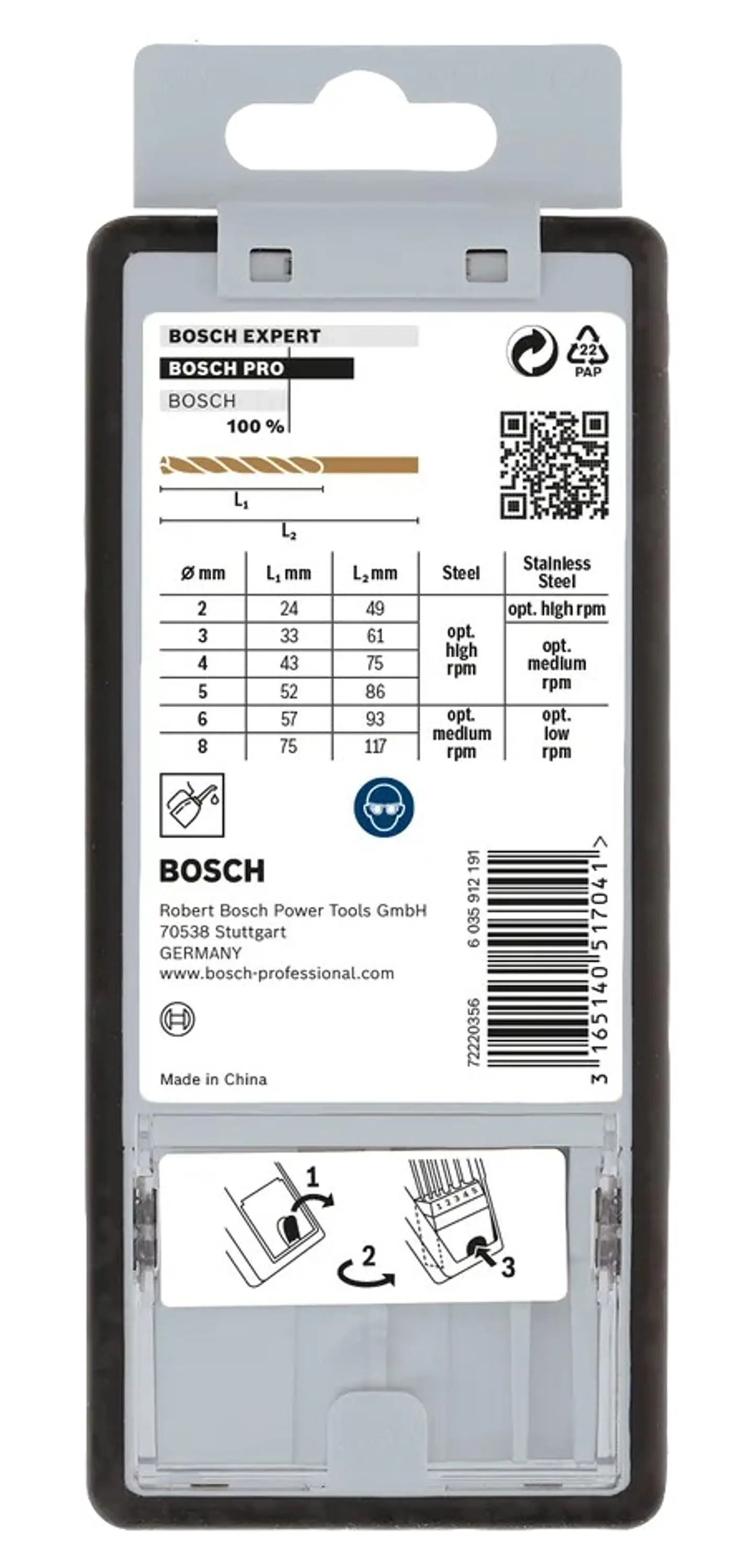 Conjunto de brocas para metal PRO Stainless Steel HSS-Co (6 unids) BOSCH  4