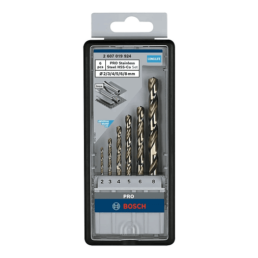Conjunto de brocas para metal PRO Stainless Steel HSS-Co (6 unids) BOSCH  5
