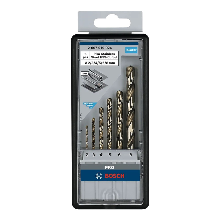 Conjunto de brocas para metal PRO Stainless Steel HSS-Co (6 unids) BOSCH  5