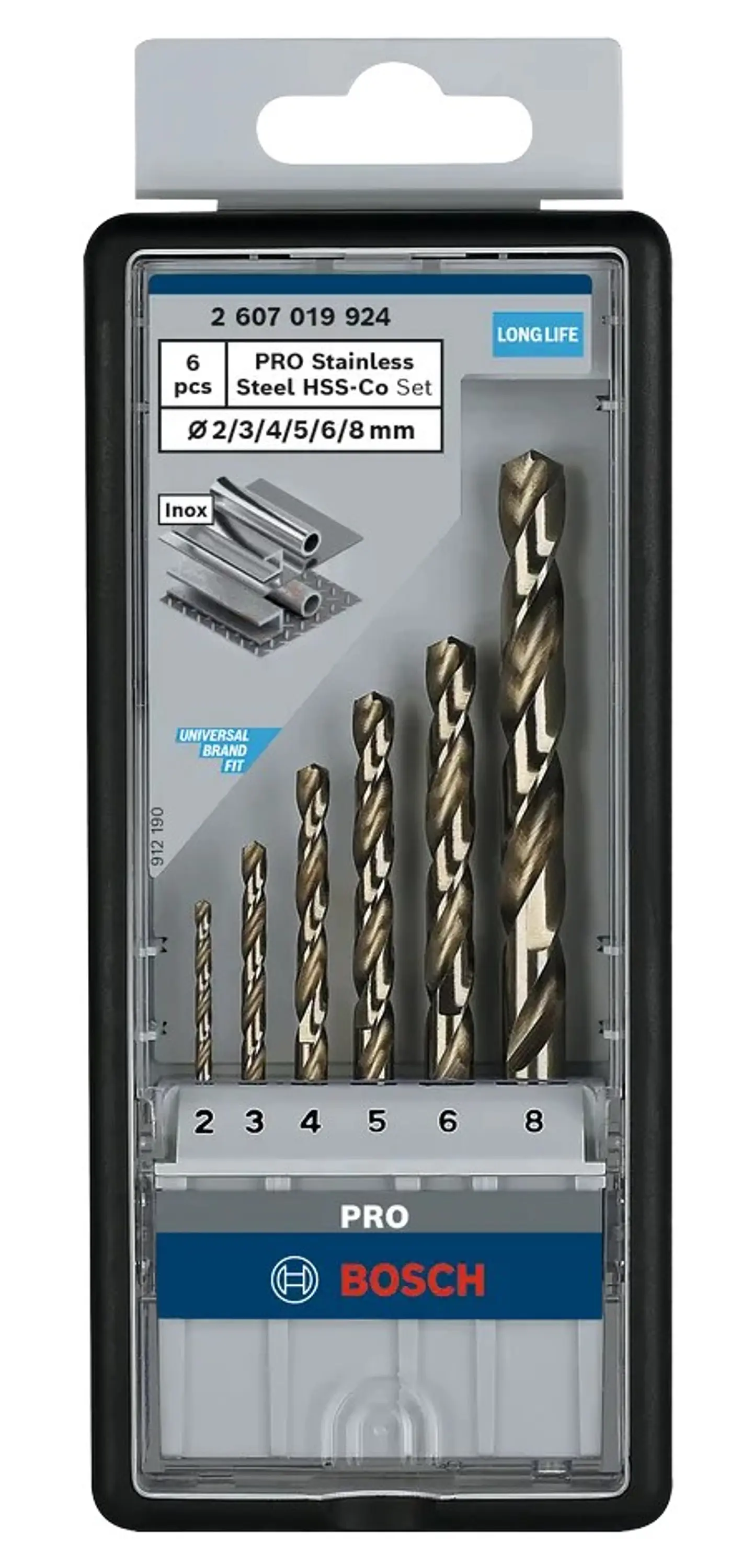 Conjunto de brocas para metal PRO Stainless Steel HSS-Co (6 unids) BOSCH  5