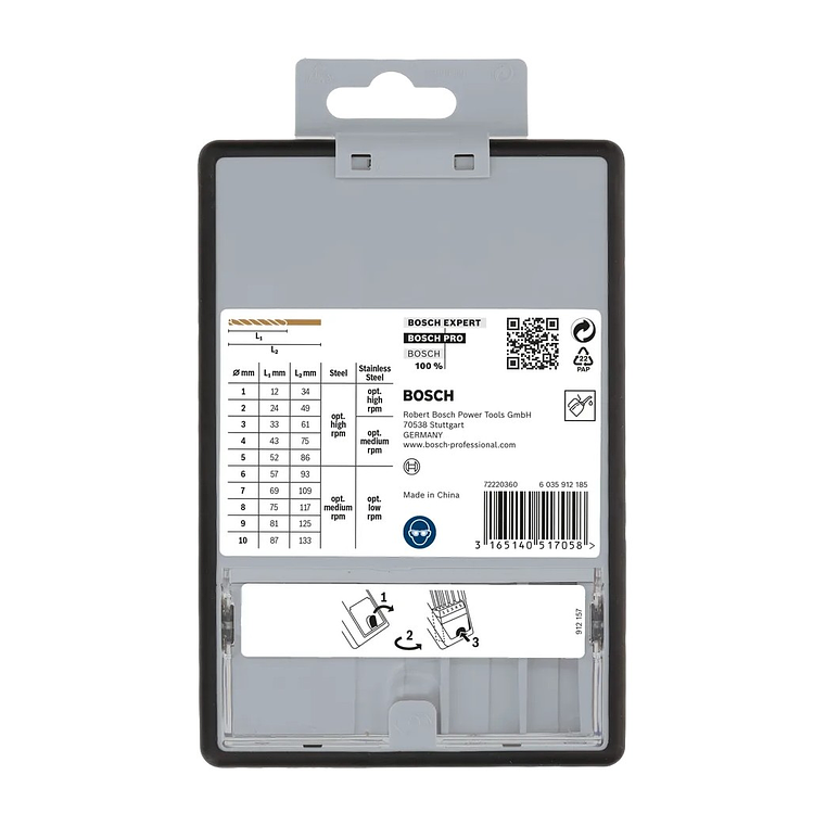 Conjunto de brocas para metal PRO Stainless Steel HSS-Co (10 unids) BOSCH 5