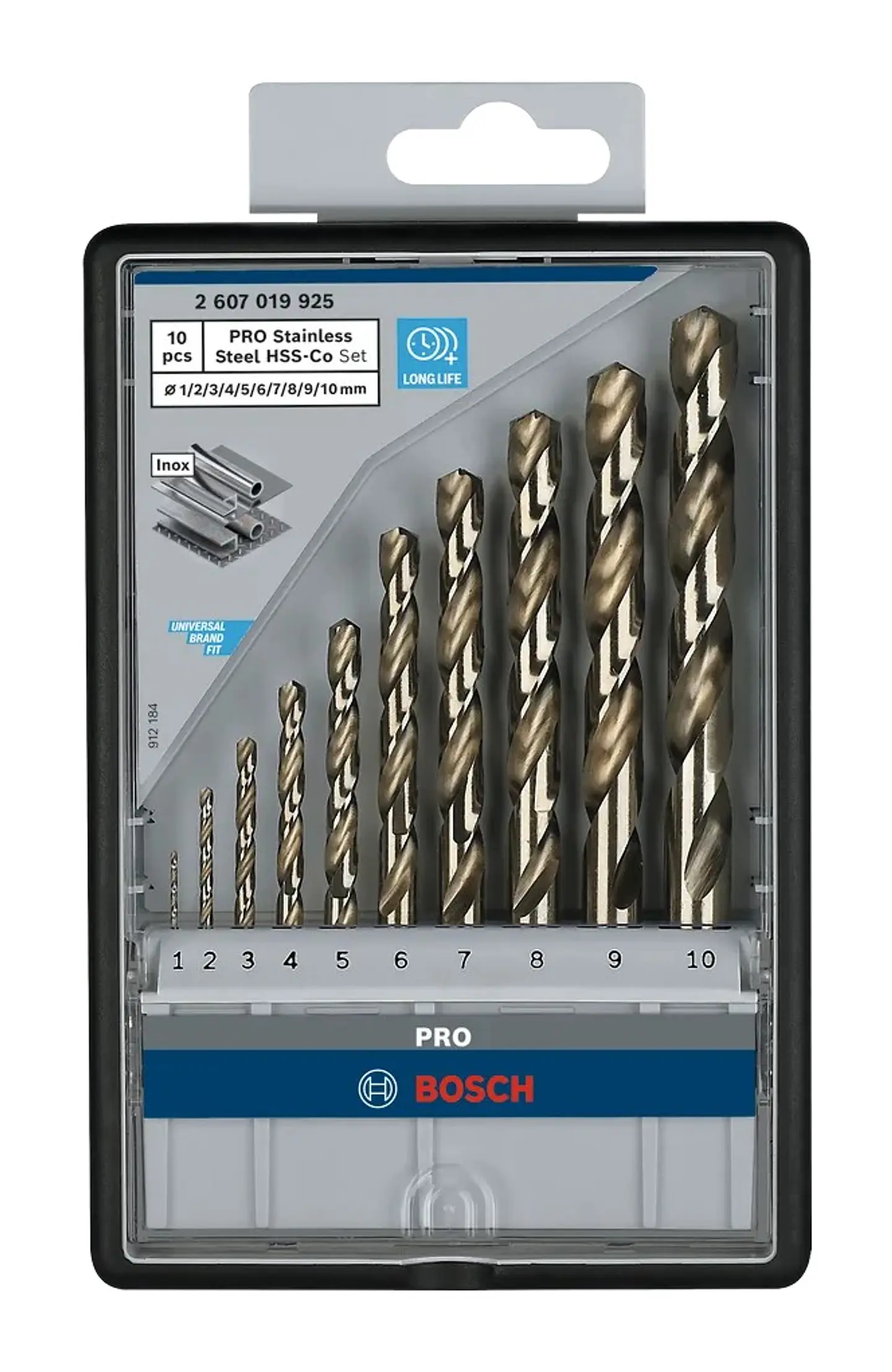 Conjunto de brocas para metal PRO Stainless Steel HSS-Co (10 unids) BOSCH 4