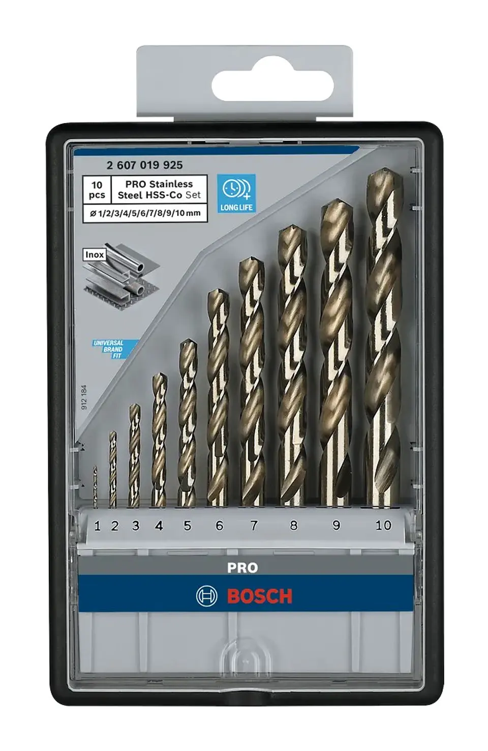 Conjunto de brocas para metal PRO Stainless Steel HSS-Co (10 unids) BOSCH 4