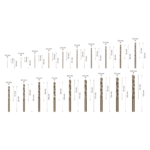 Conjunto de brocas para metal PRO Stainless Steel HSS-Co (19 unids) BOSCH 3