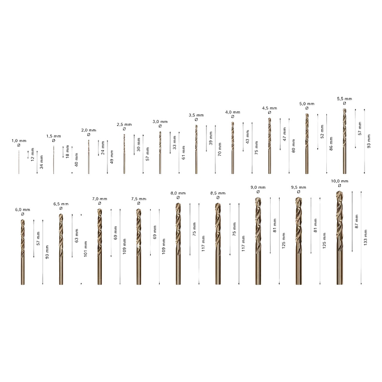 Conjunto de brocas para metal PRO Stainless Steel HSS-Co (19 unids) BOSCH 3