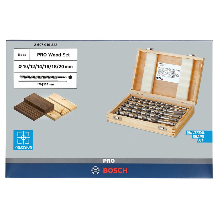 Conjunto de brocas PRO Wood Auger (6 unids) BOSCH  5