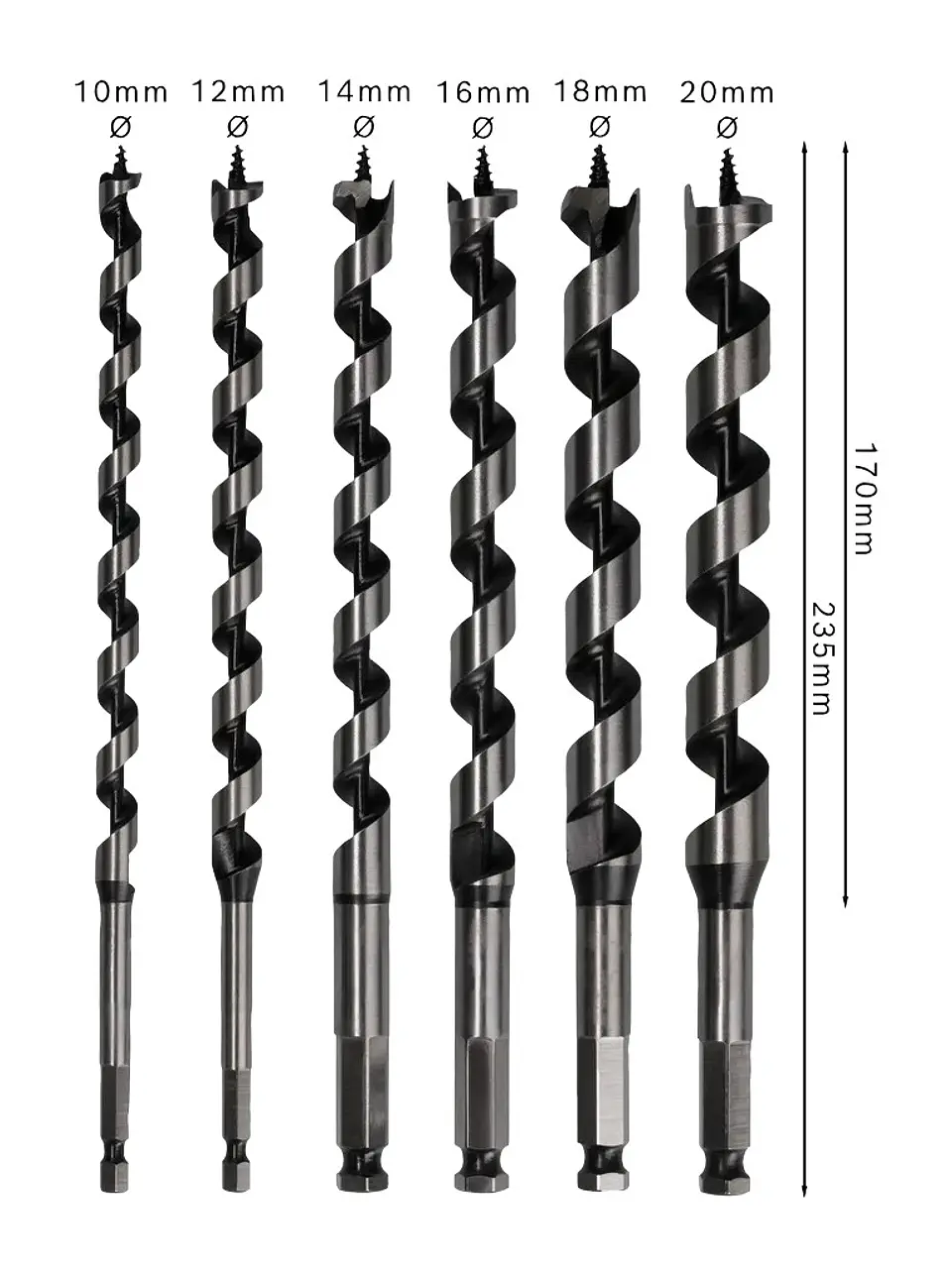 Conjunto de brocas PRO Wood Auger (6 unids) BOSCH  3