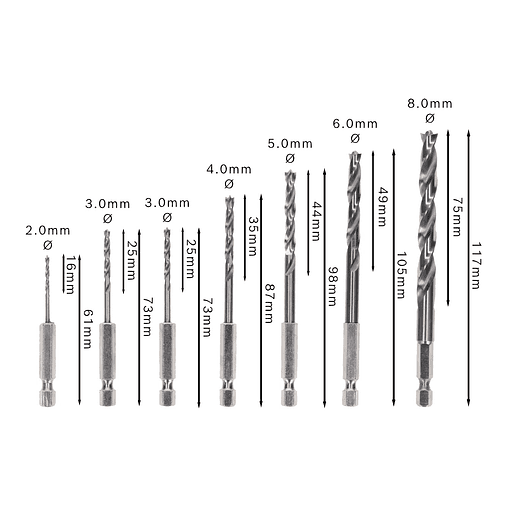 Conjunto de brocas para madeira PRO Wood HSS (7 unids) BOSCH  3