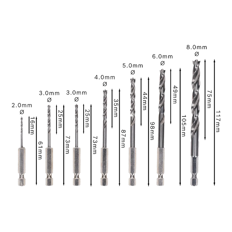 Conjunto de brocas para madeira PRO Wood HSS (7 unids) BOSCH  3