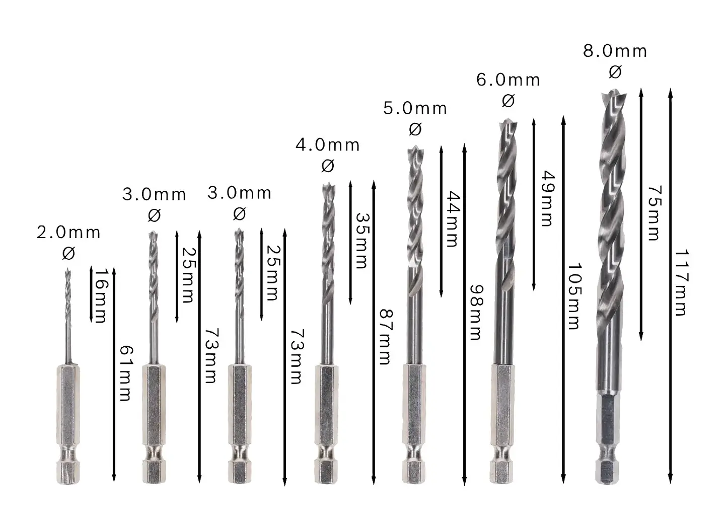 Conjunto de brocas para madeira PRO Wood HSS (7 unids) BOSCH  3