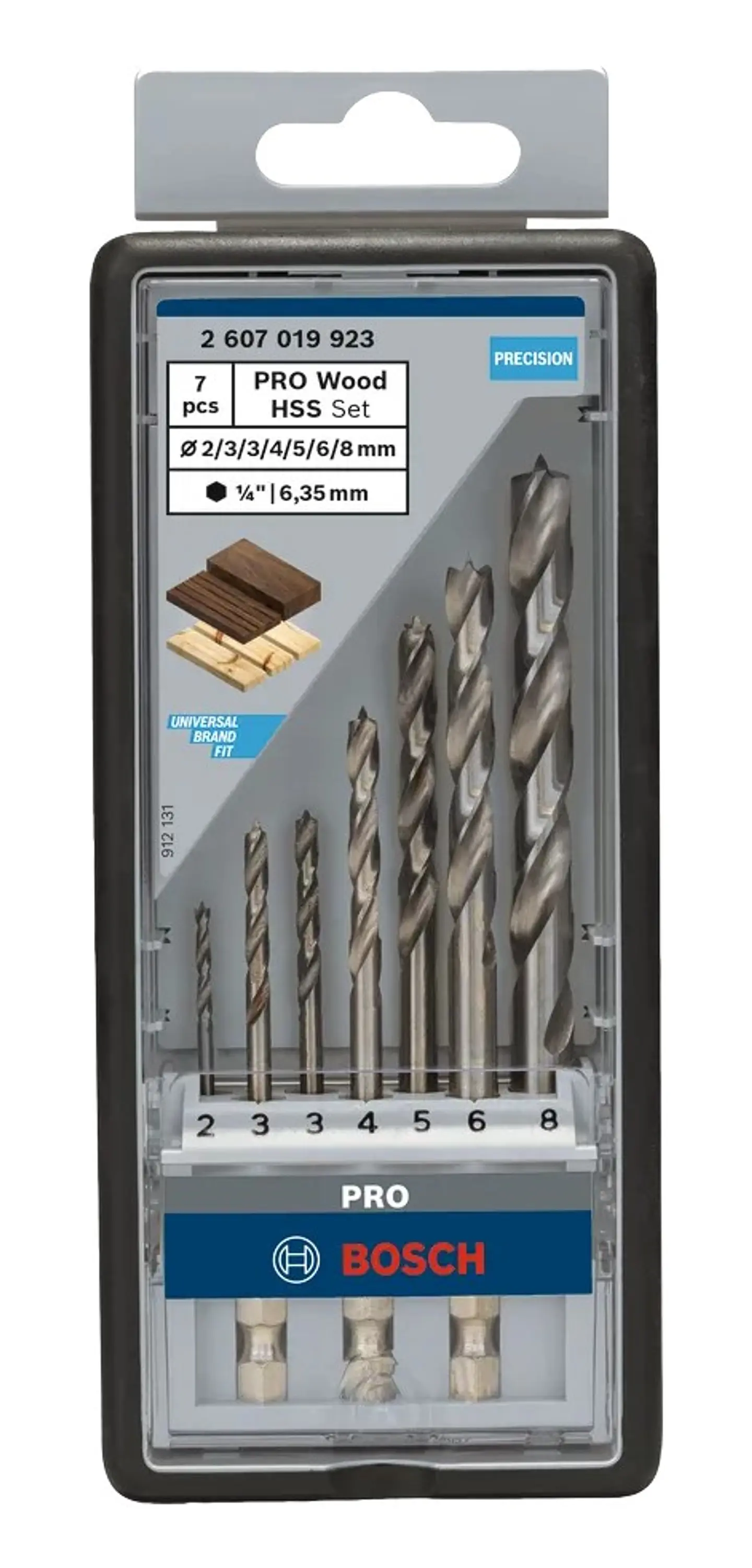 Conjunto de brocas para madeira PRO Wood HSS (7 unids) BOSCH  4