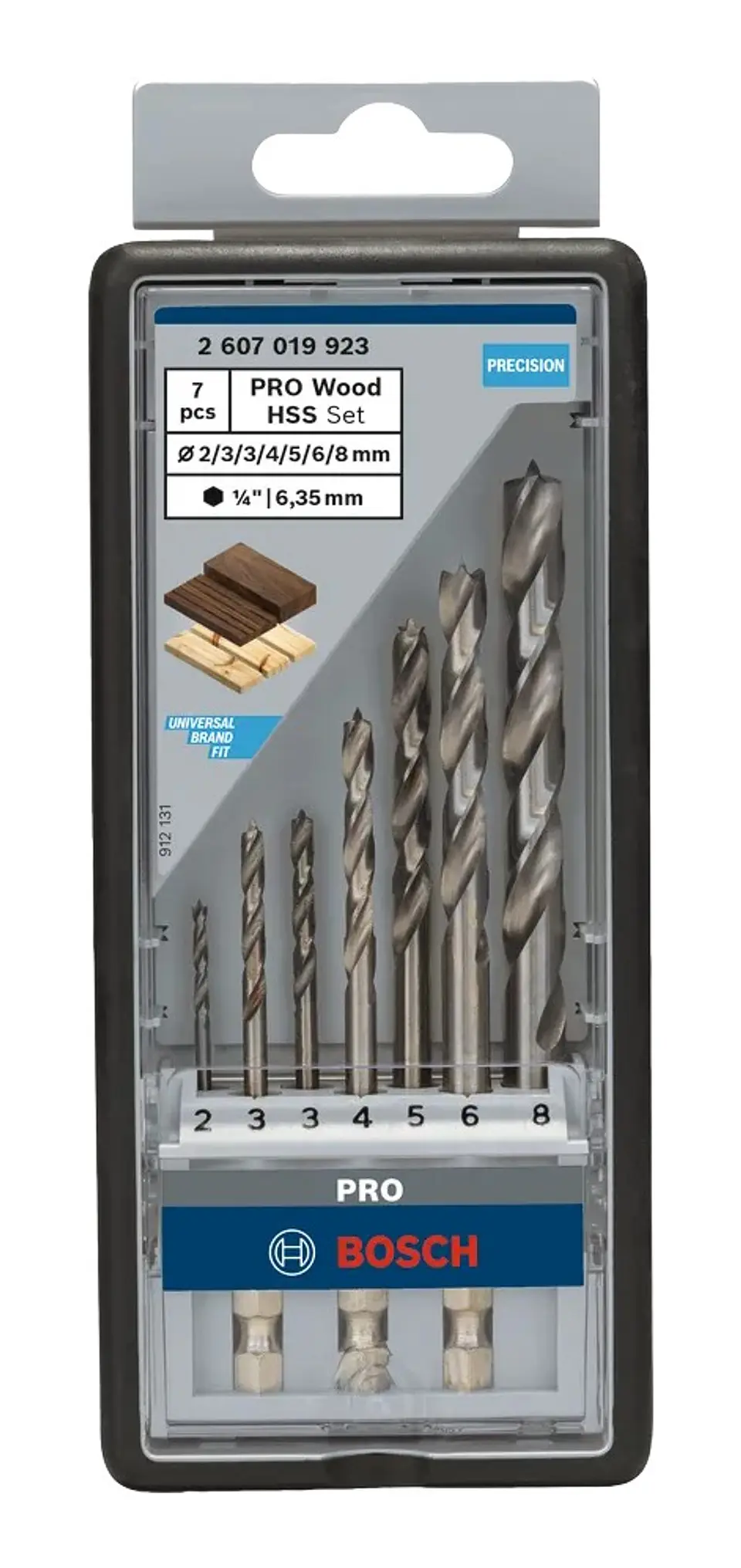 Conjunto de brocas para madeira PRO Wood HSS (7 unids) BOSCH  4