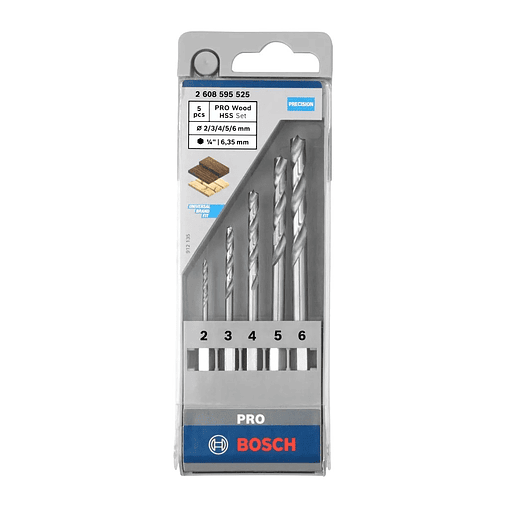 Conjunto de brocas para madeira PRO Wood HSS (5 unids) BOSCH 5