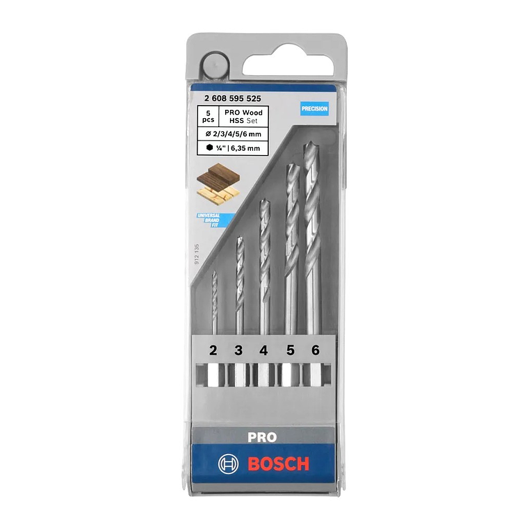 Conjunto de brocas para madeira PRO Wood HSS (5 unids) BOSCH 5