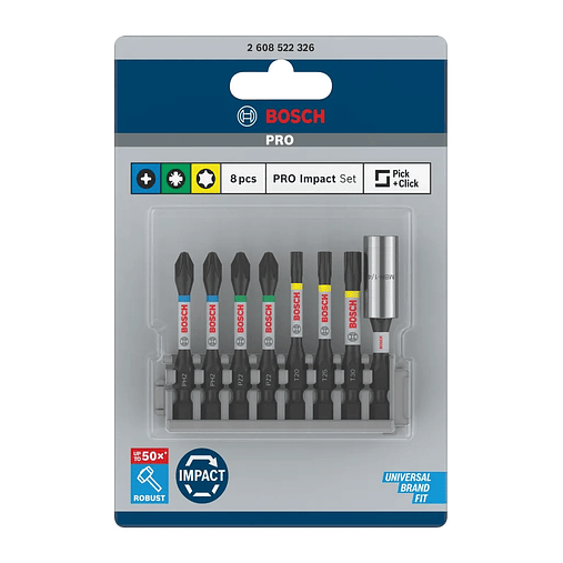 Conjunto de pontas de aparafusar PRO Impact ( 8 unids) BOSCH  3