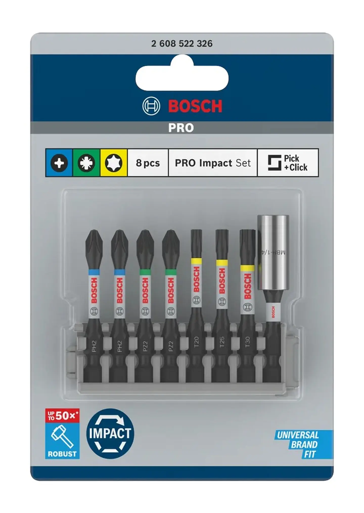 Conjunto de pontas de aparafusar PRO Impact ( 8 unids) BOSCH  3