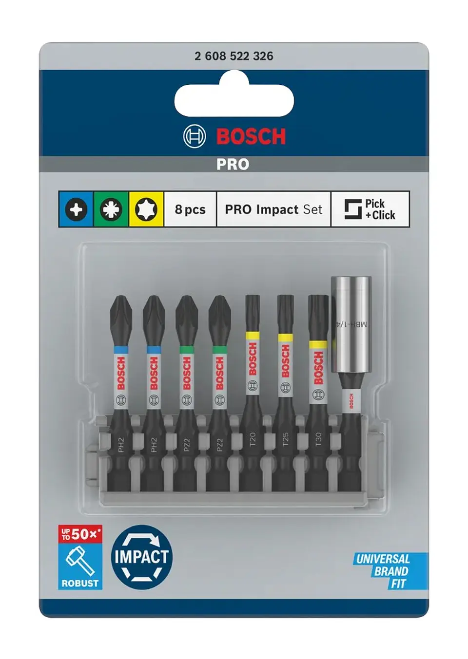 Conjunto de pontas de aparafusar PRO Impact ( 8 unids) BOSCH  3