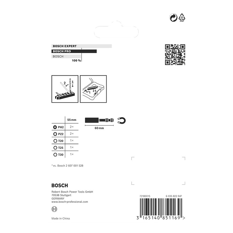 Conjunto de pontas de aparafusar PRO Impact ( 8 unids) BOSCH  4