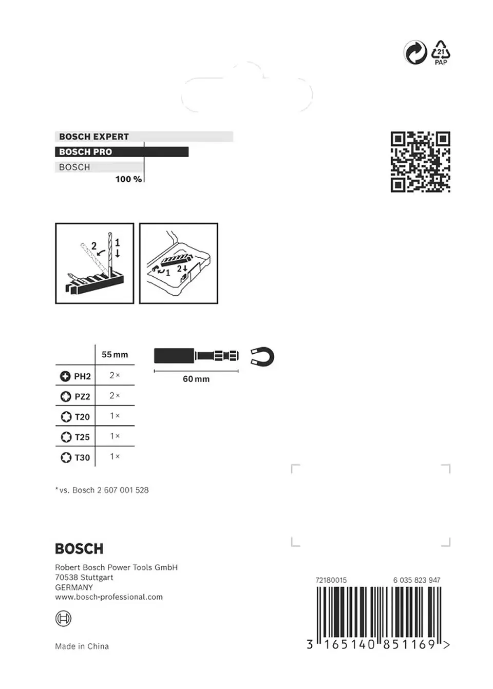 Conjunto de pontas de aparafusar PRO Impact ( 8 unids) BOSCH  4