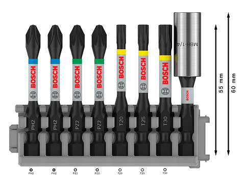 Conjunto de pontas de aparafusar PRO Impact ( 8 unids) BOSCH 