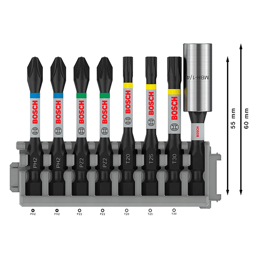 Conjunto de pontas de aparafusar PRO Impact ( 8 unids) BOSCH  2