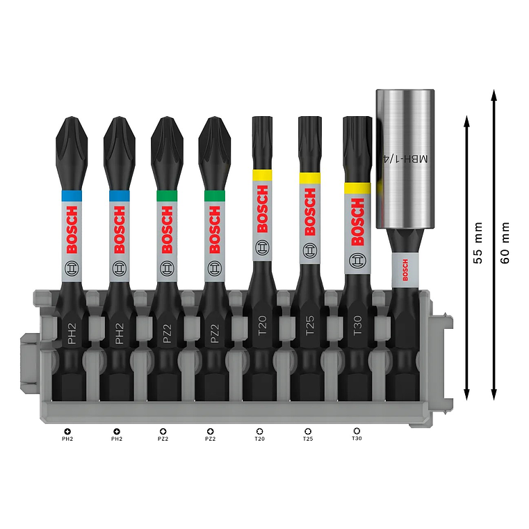 Conjunto de pontas de aparafusar PRO Impact ( 8 unids) BOSCH  2