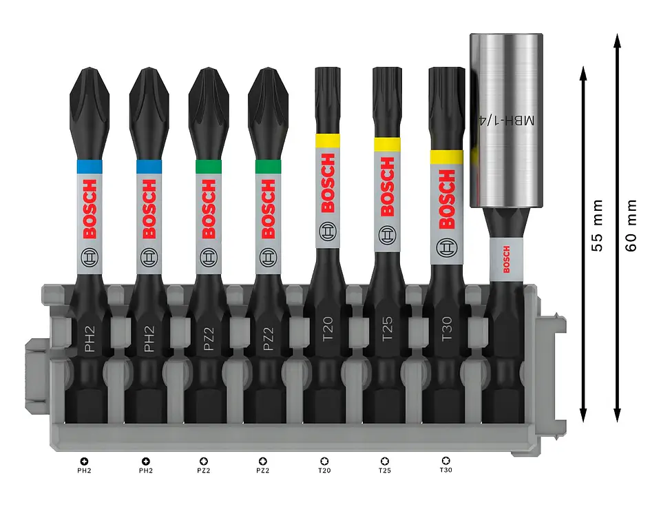 Conjunto de pontas de aparafusar PRO Impact ( 8 unids) BOSCH  2