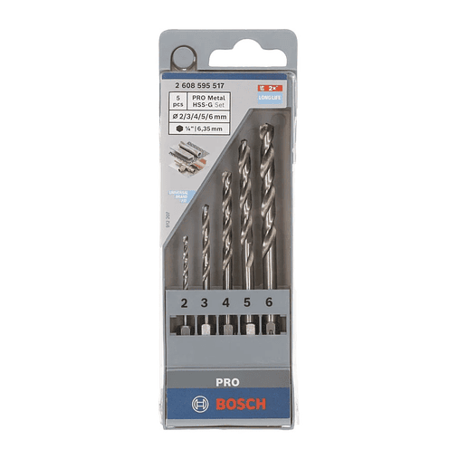 Conjunto de brocas para metal PRO Metal HSS-G Hex ( 5 unids) BOSCH  4