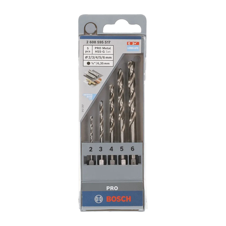 Conjunto de brocas para metal PRO Metal HSS-G Hex ( 5 unids) BOSCH  4