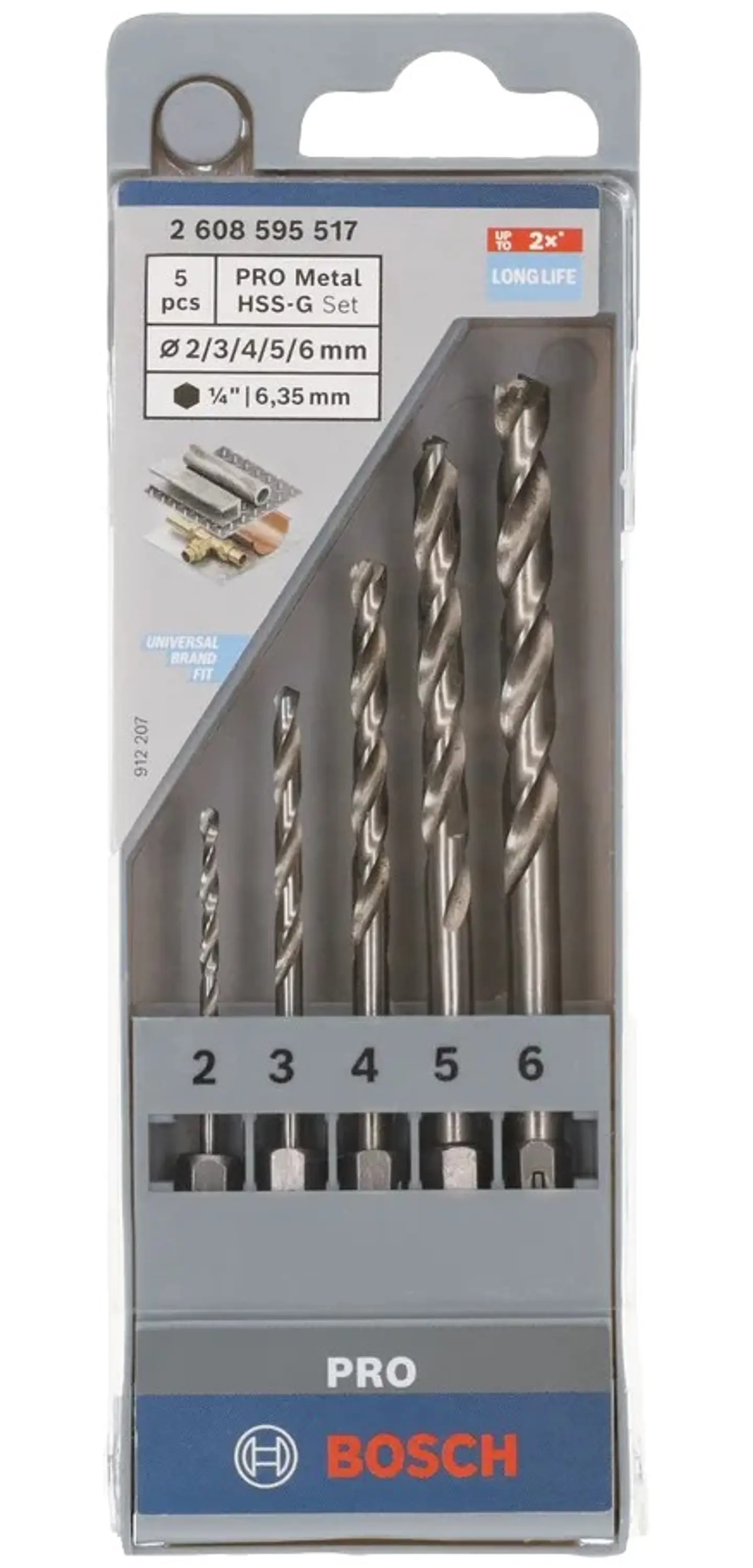 Conjunto de brocas para metal PRO Metal HSS-G Hex ( 5 unids) BOSCH  4