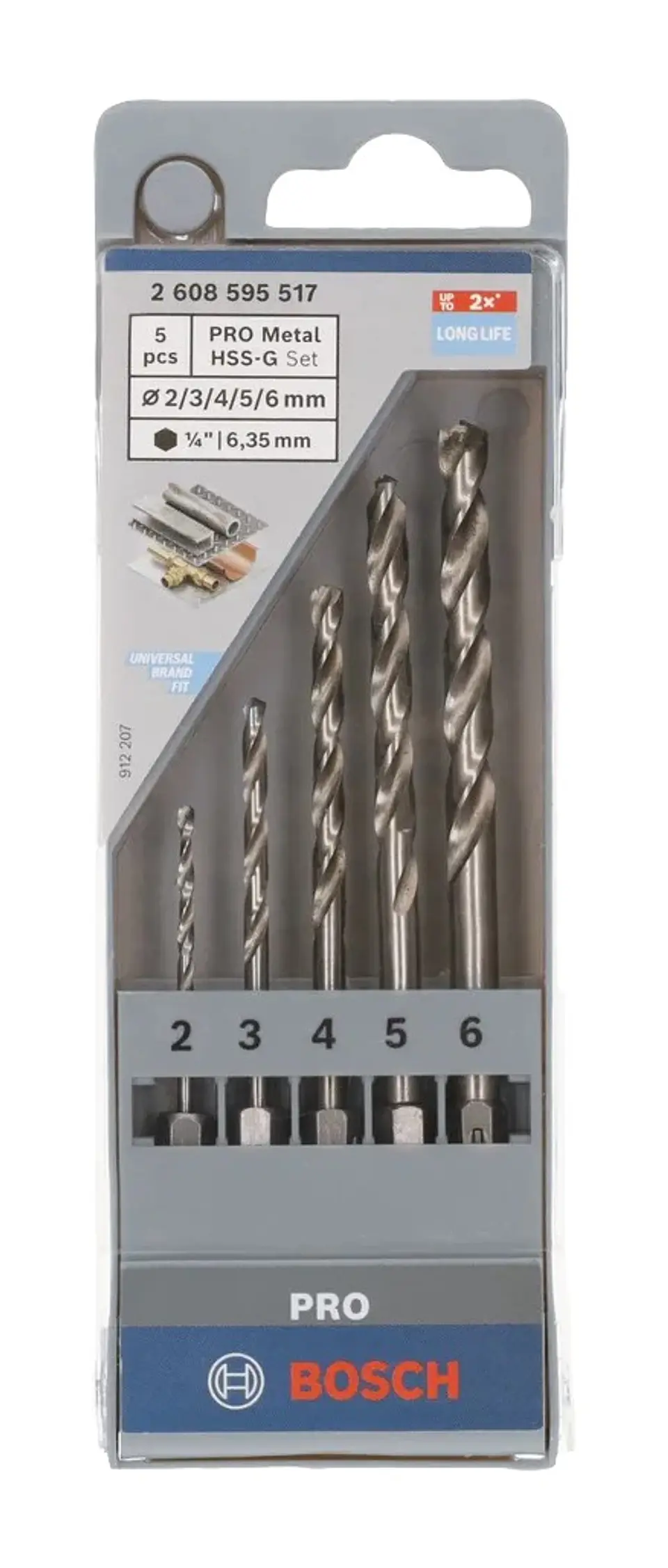 Conjunto de brocas para metal PRO Metal HSS-G Hex ( 5 unids) BOSCH  4