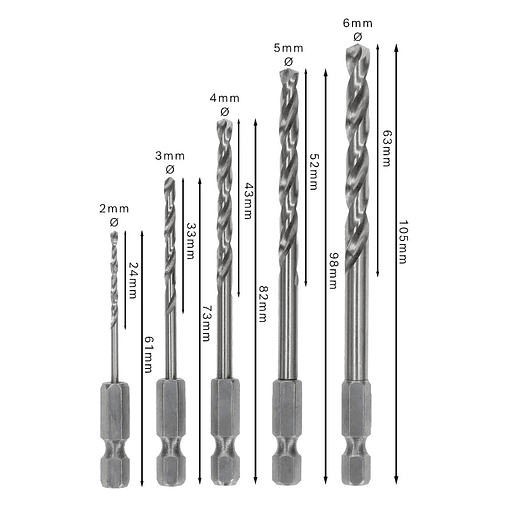 Conjunto de brocas para metal PRO Metal HSS-G Hex ( 5 unids) BOSCH  3