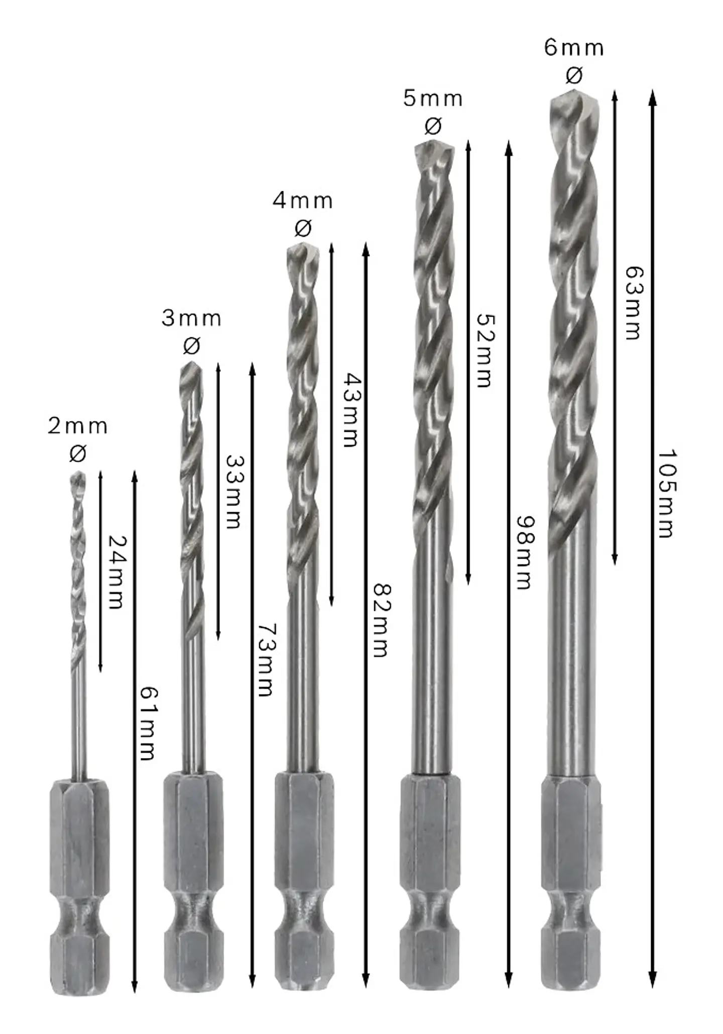 Conjunto de brocas para metal PRO Metal HSS-G Hex ( 5 unids) BOSCH  3