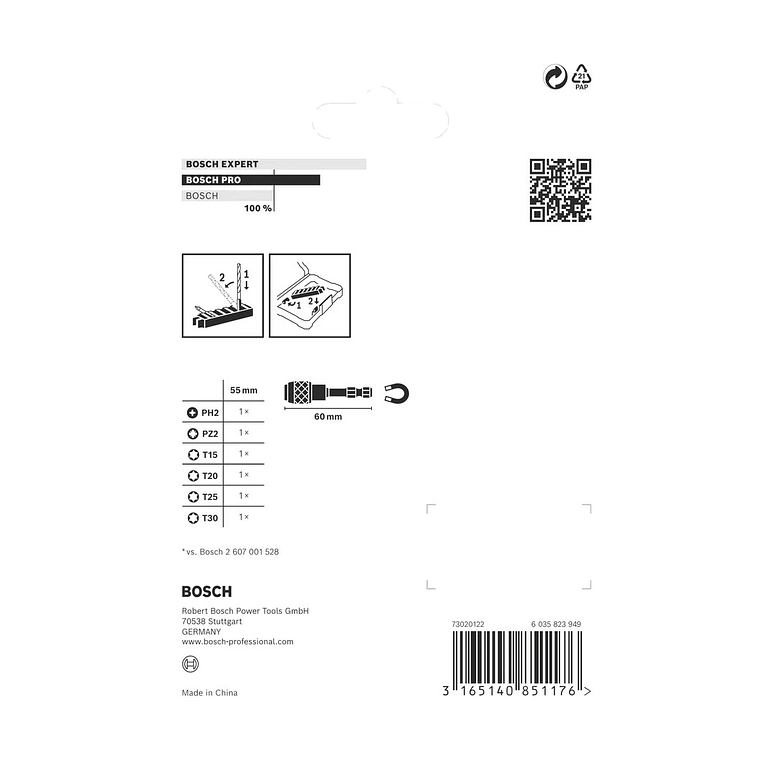 Conjunto de pontas de aparafusar PRO Impact ( 7 unids) BOSCH  3