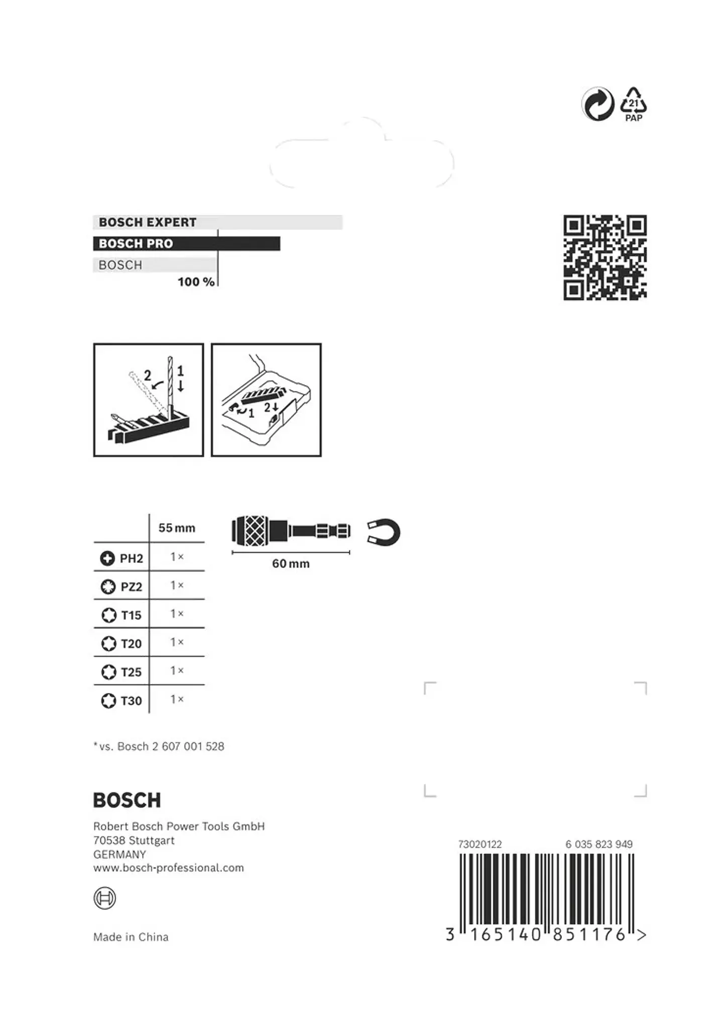 Conjunto de pontas de aparafusar PRO Impact ( 7 unids) BOSCH  3