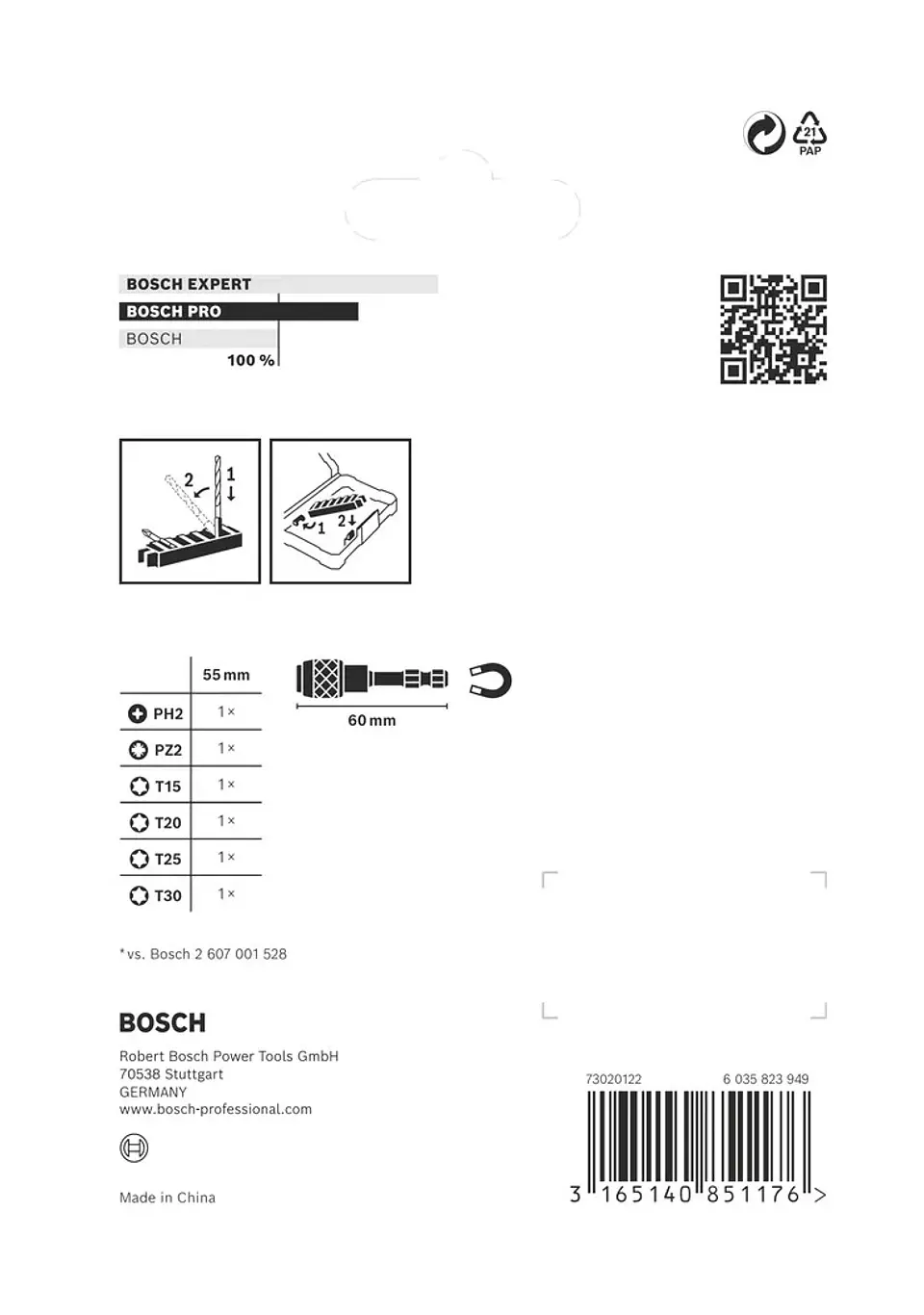 Conjunto de pontas de aparafusar PRO Impact ( 7 unids) BOSCH  3