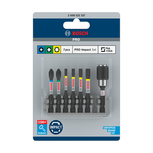 Conjunto de pontas de aparafusar PRO Impact ( 7 unids) BOSCH  4