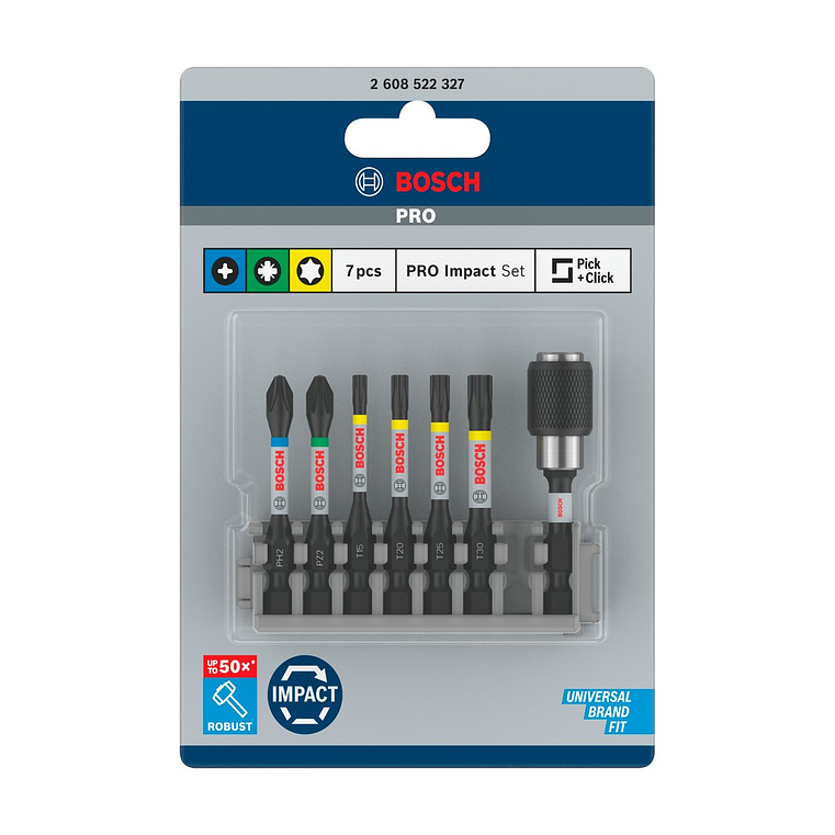 Conjunto de pontas de aparafusar PRO Impact ( 7 unids) BOSCH  4