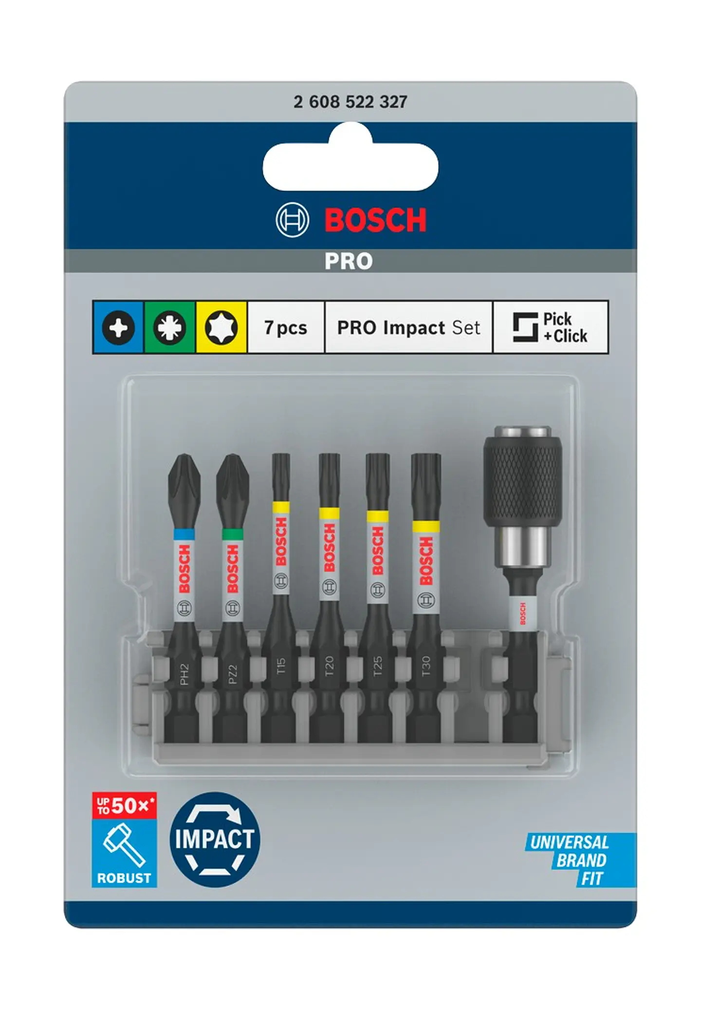 Conjunto de pontas de aparafusar PRO Impact ( 7 unids) BOSCH  4