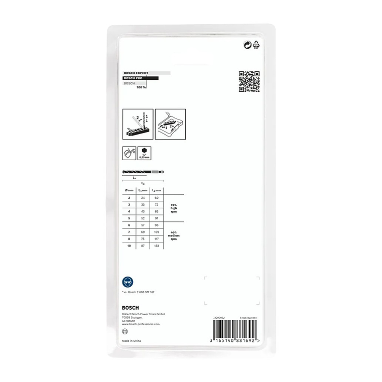 Conjunto de brocas para metal PRO Metal HSS-G Impact (8 unids) BOSCH  4