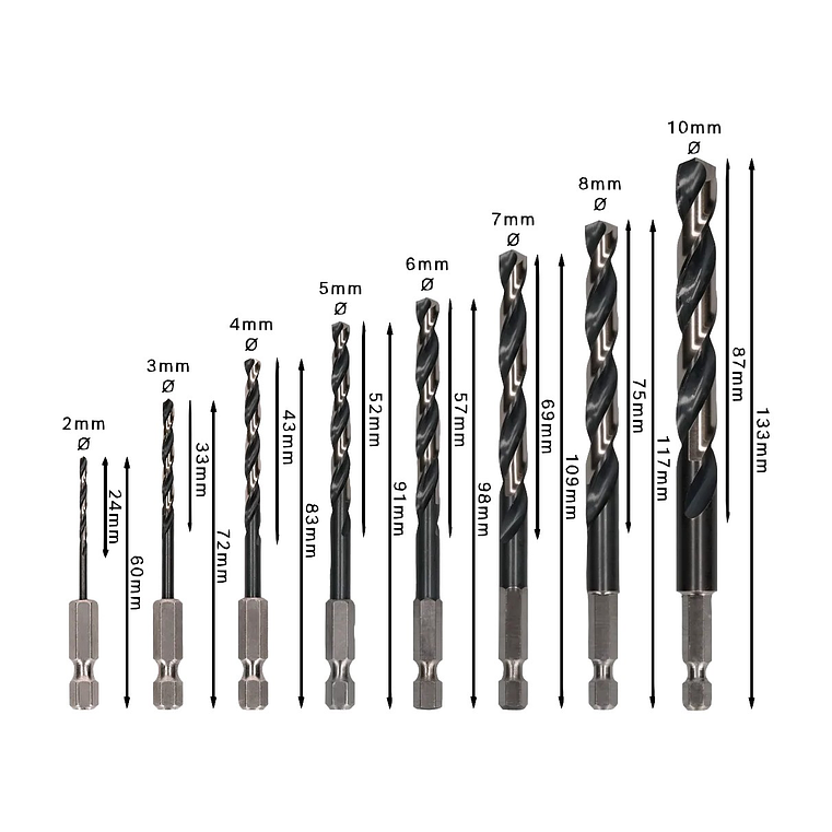 Conjunto de brocas para metal PRO Metal HSS-G Impact (8 unids) BOSCH  2