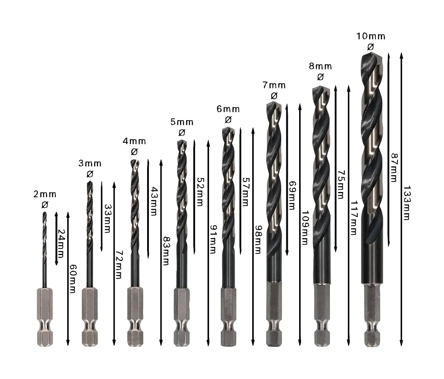 Conjunto de brocas para metal PRO Metal HSS-G Impact (8 unids) BOSCH  2