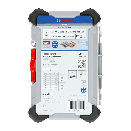 Conjunto de brocas para metal PRO Metal HSS-G Impact (8 unids) BOSCH 3