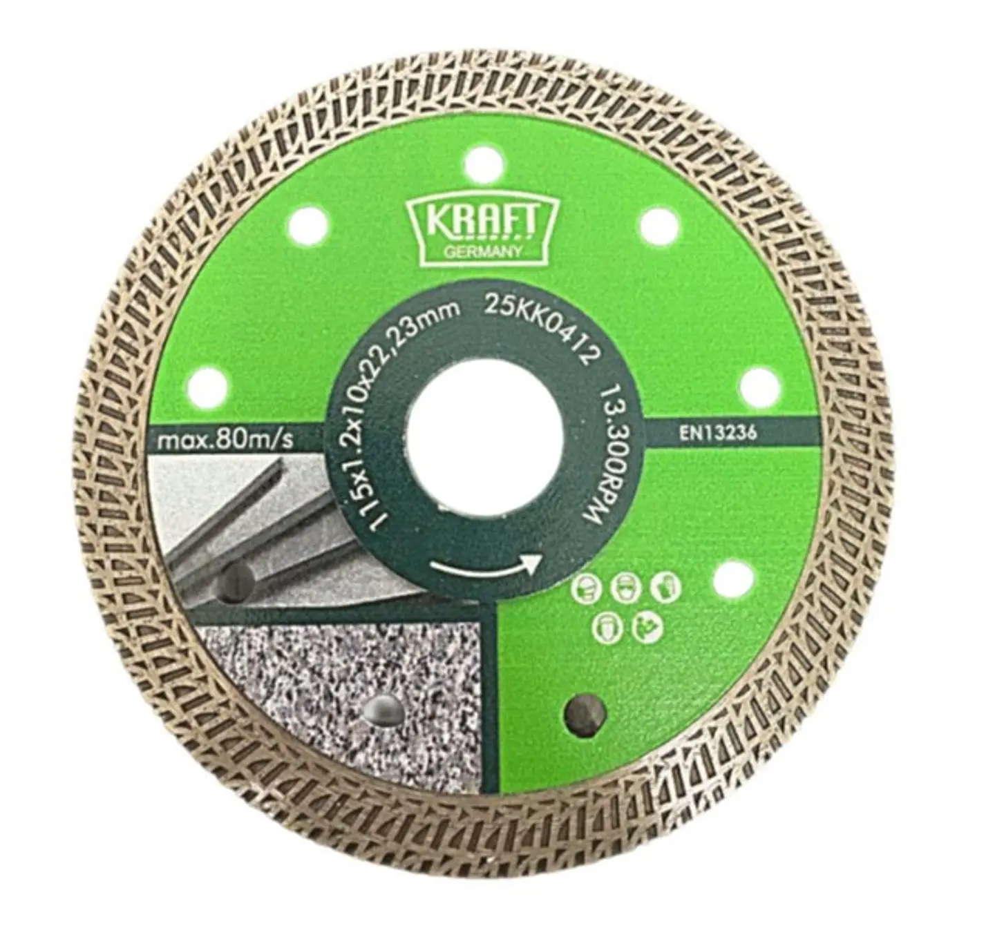 Disco Diamante para Grês Porcelânico/Azulejos ø125mm PH10 KRAFT 1